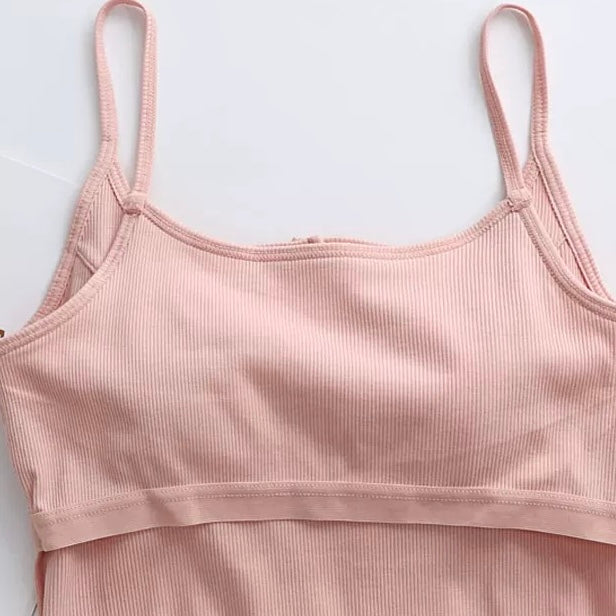 Soft Ribbed Button Down Cami Top